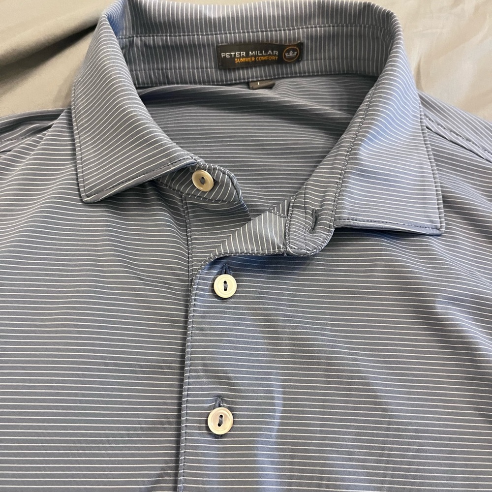 Peter Millar Blue Casual Button Down Shirt